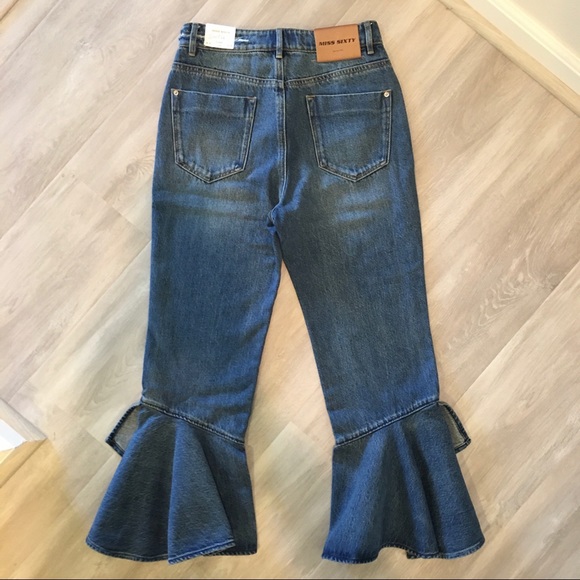 Miss sixty Naomi Flare ruffle hem crop jeans size 25 - Picture 4 of 7